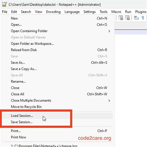 Notepad++ Session Extension