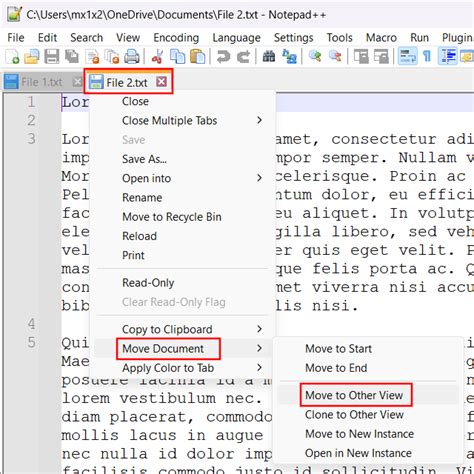 Notepad++ View Side By Side