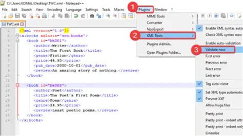 Notepad++ Xsd Validation