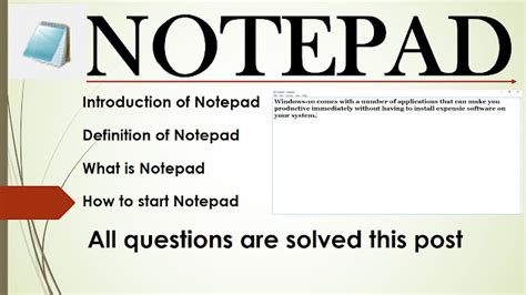 Notepad Definition In English