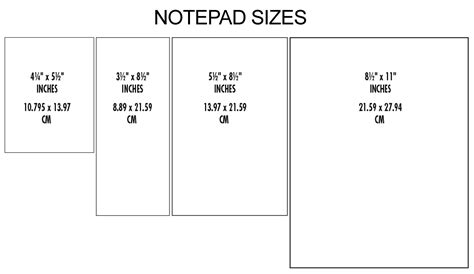 Notepad Design Size