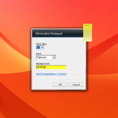 Notepad Gadget Windows 10