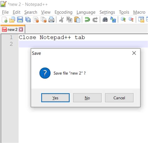Notepad Keyboard Shortcuts Close Tab