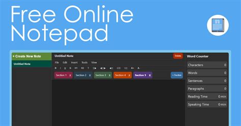 Notepad Online Browser