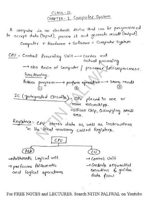 notes of computer science class 11