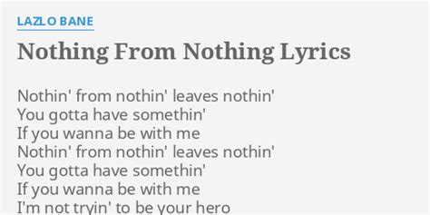 nothing from nothing lyrics meaning