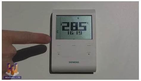 Notice Thermostat Siemens Rde100 Heatwell Programming Video For RDE100
