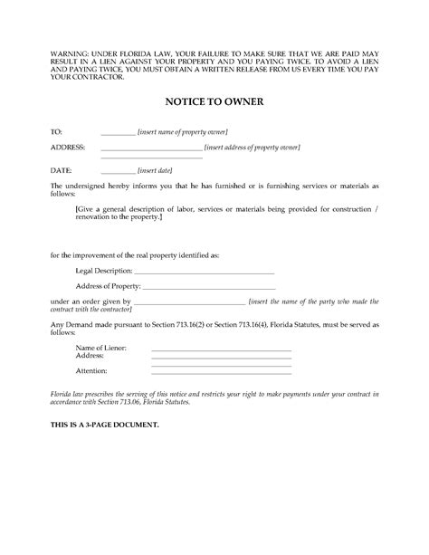 Fillable Notice Of Commencement Form State Of Florida printable pdf