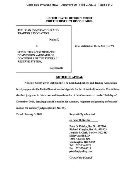 notice of appeal federal court