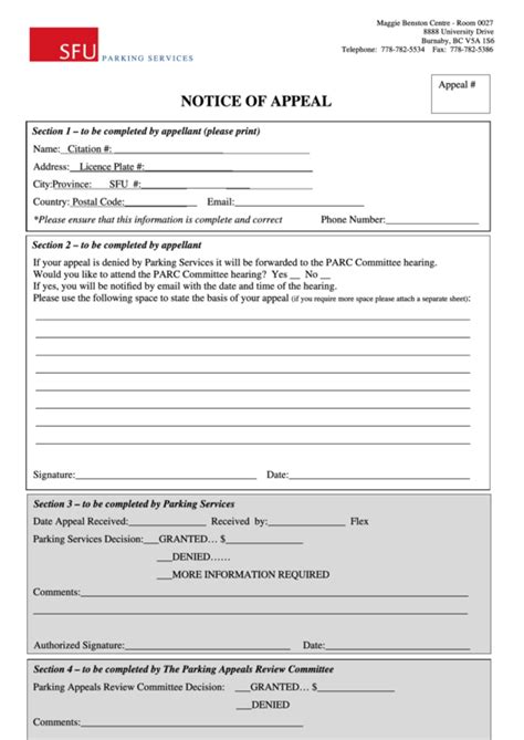 notice of appeal form pdf
