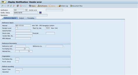 Notification Tcode