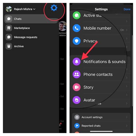 notifications and sounds messenger