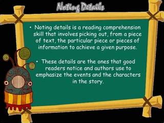 noting details in tagalog meaning and examples