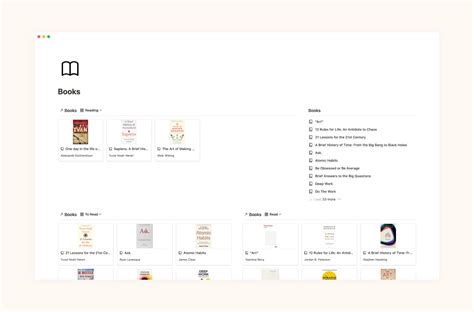 Notion Templates Book List