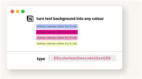 notion text color and background