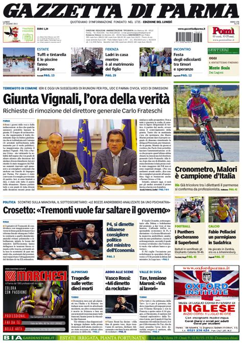 notizie di oggi sulla gazzetta di parma