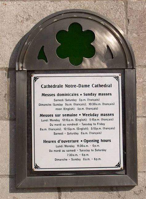 notre dame cathedral schedule