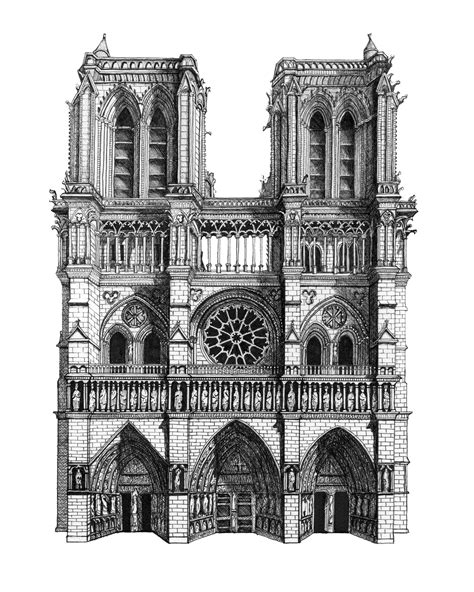 notre dame cathedral sketch