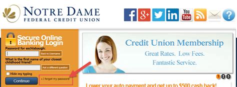 notre dame credit union online banking login
