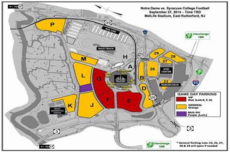 notre dame football game day parking