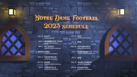 notre dame football schedule 2023 times tv