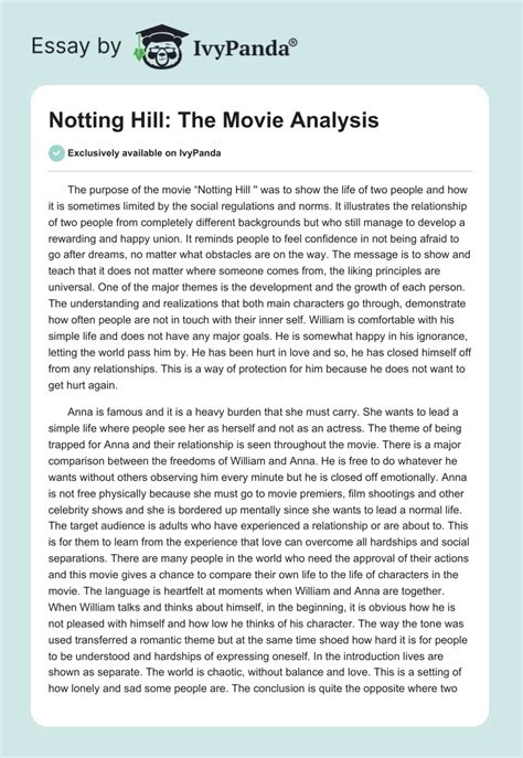 notting hill film analysis