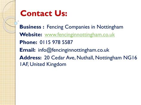 nottingham contact us