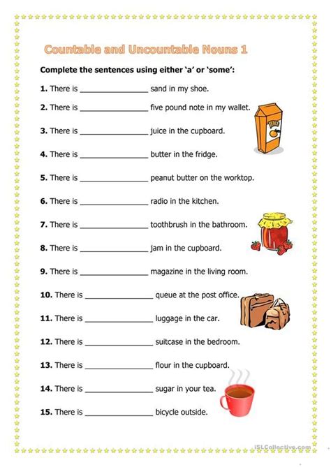 noun activity sheets for grade 4