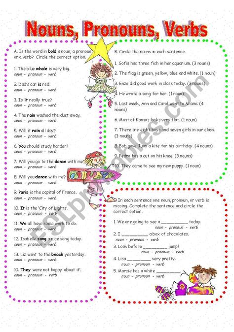 noun and pronoun worksheet pdf