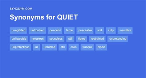 Noun Quiet Synonym