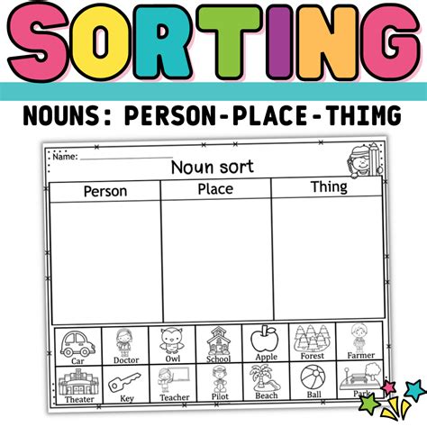 noun sort with pictures