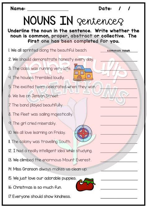 nouns and its types worksheet