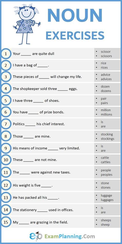 nouns exercises for class 7