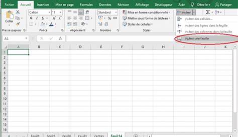 Créer une nouvelle feuille de calcul Excel