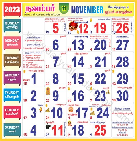 nov 23 2023 tamil calendar