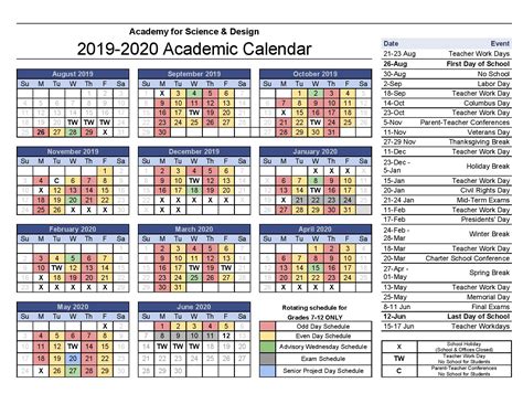 nova fall academic calendar