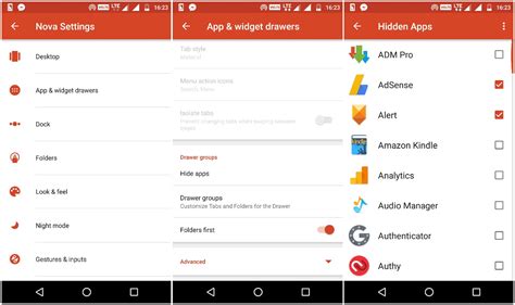 nova launcher hidden apps