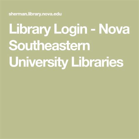 nova southeastern library login