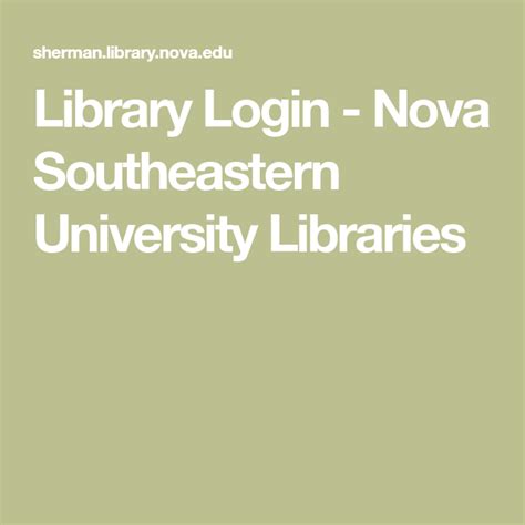 nova southeastern university library login