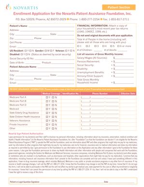 novartis patient application form