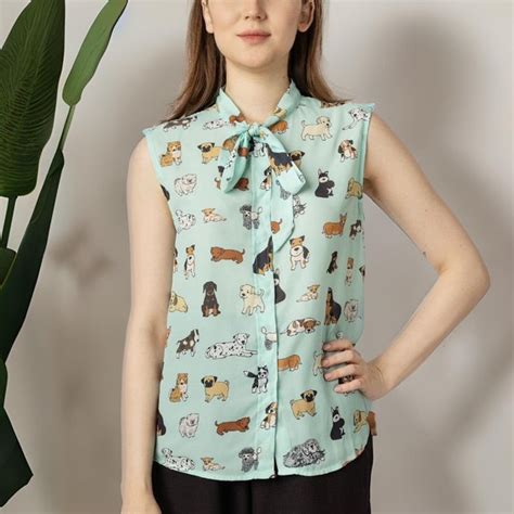Novelty Button Down Blouse