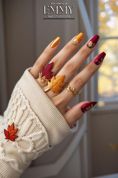 November Leaf Nails Designs