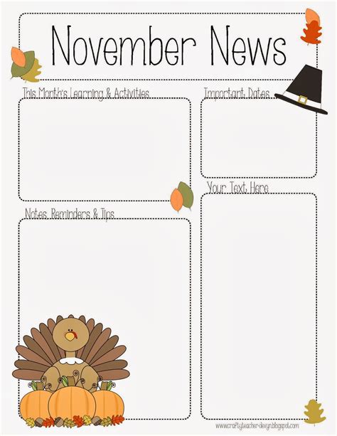 Free Printable November Newsletter Template Printable Templates