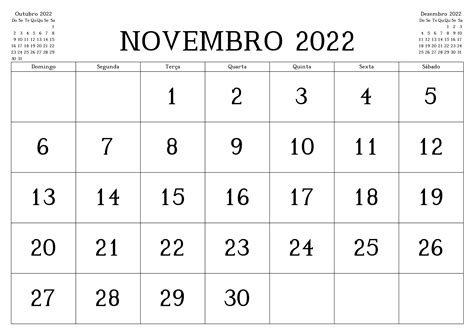 novembro de 2022 calendário
