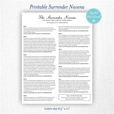 Novena Of Abandonment Printable