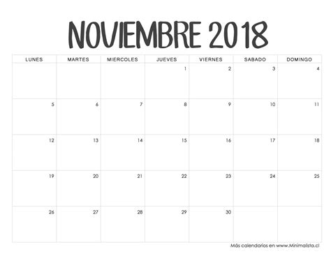 Calendario noviembre 2018 (64LD) Michel Zbinden ES