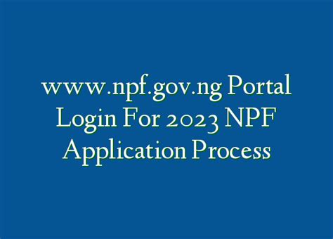 npf login portal 2020