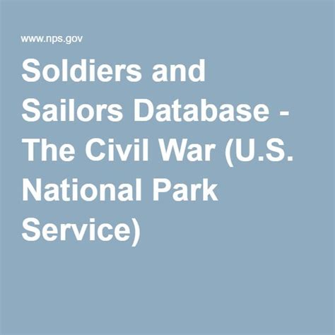 nps civil war soldiers and sailors database
