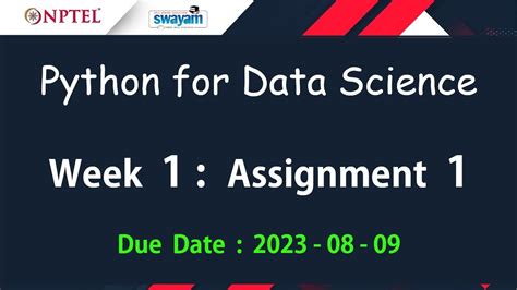 nptel swayam python for data science assignment answers