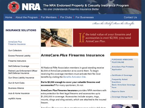 nra endorsed insurance for firearms